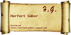 Herfert Gábor névjegykártya